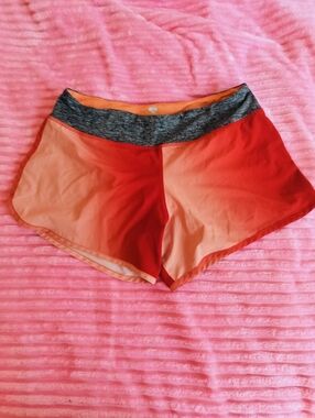 Rabbit Two-Tone Ombre Orange Running Shorts Gray Waistband W Pocket - Medium